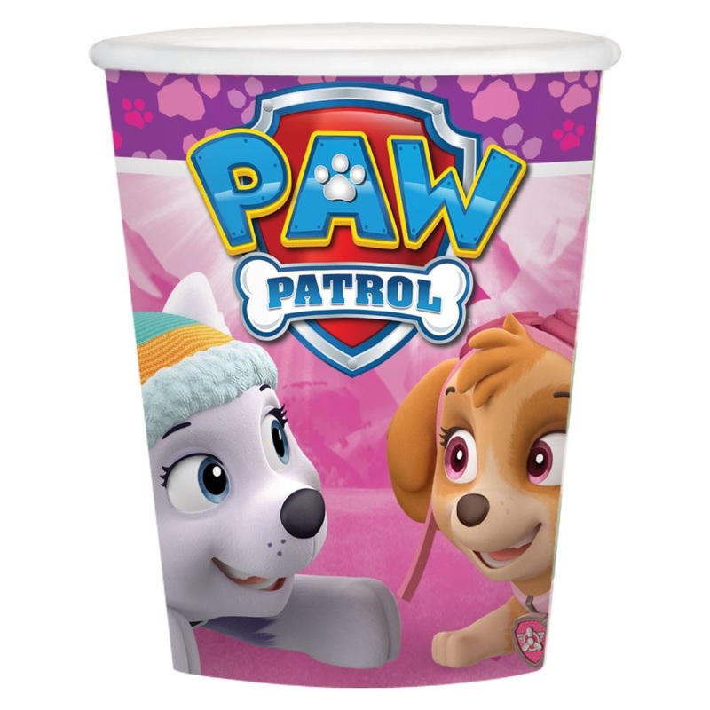 8 Paw Patrol Girls paper cups 266ml