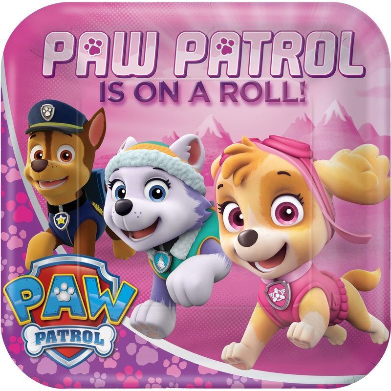 8 Paw Patrol Girls paper plates 23cm