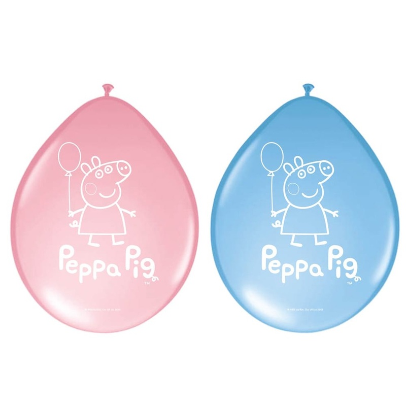 8 Peppa Pig Birthday balloons 30cm