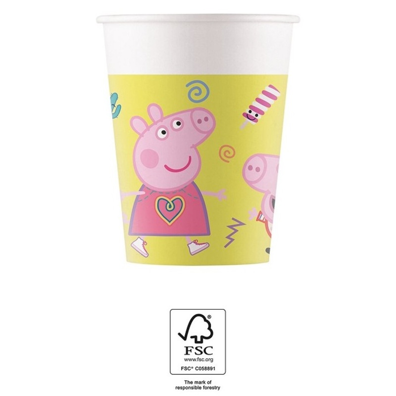 8 Peppa Pig Spieletag paper cups 200ml
