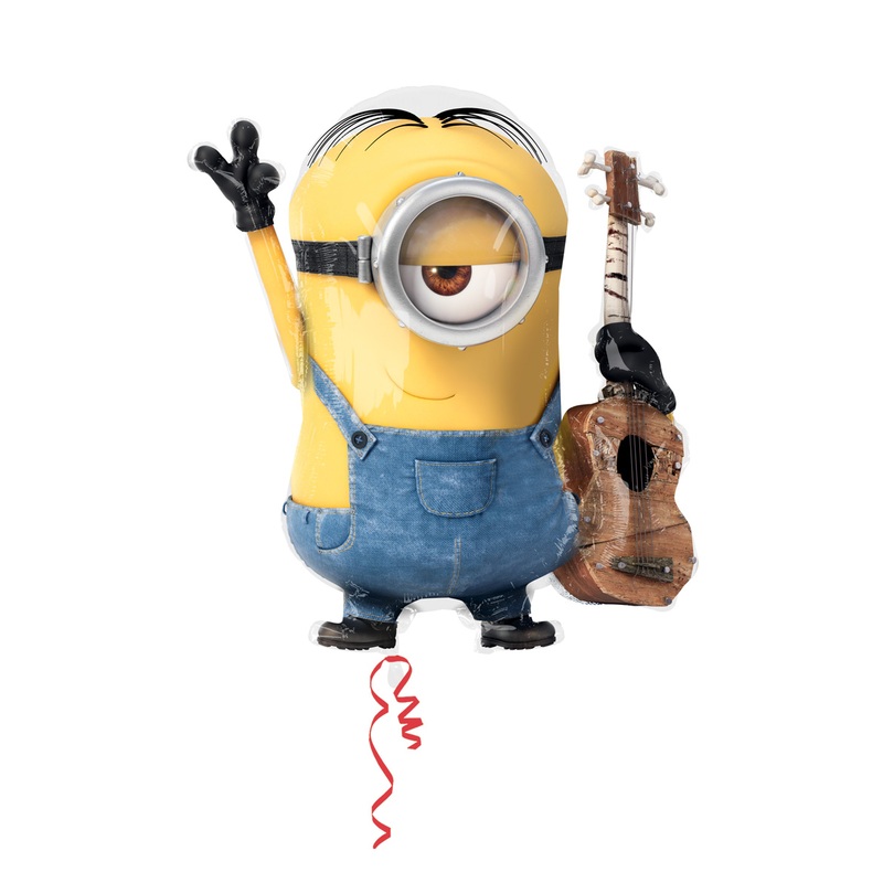 Foil balloon Minion Stuart with guitar