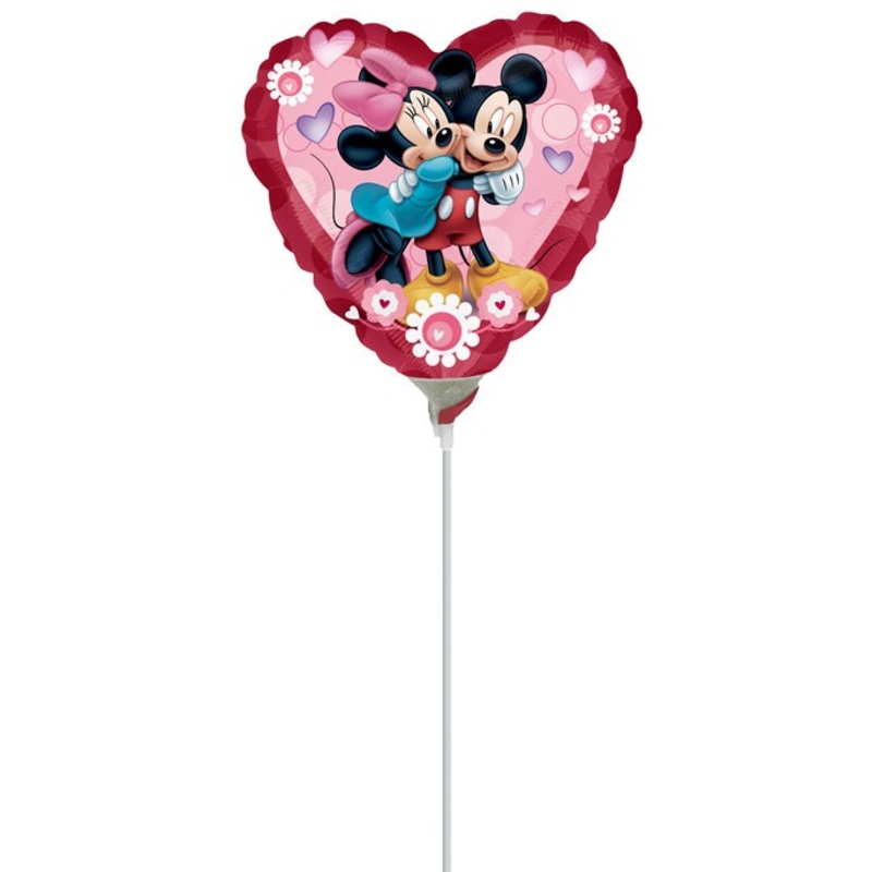 Mickey & Minnie in Love heart balloon 23cm