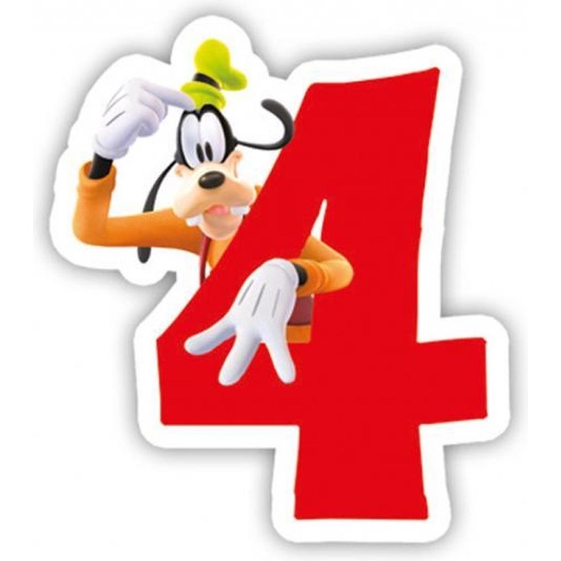 Mickey Mouse birthday party cake candle number 4