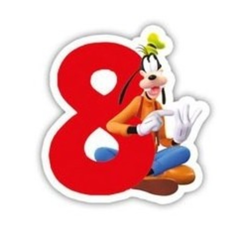 Mickey Mouse birthday party cake candle number 8