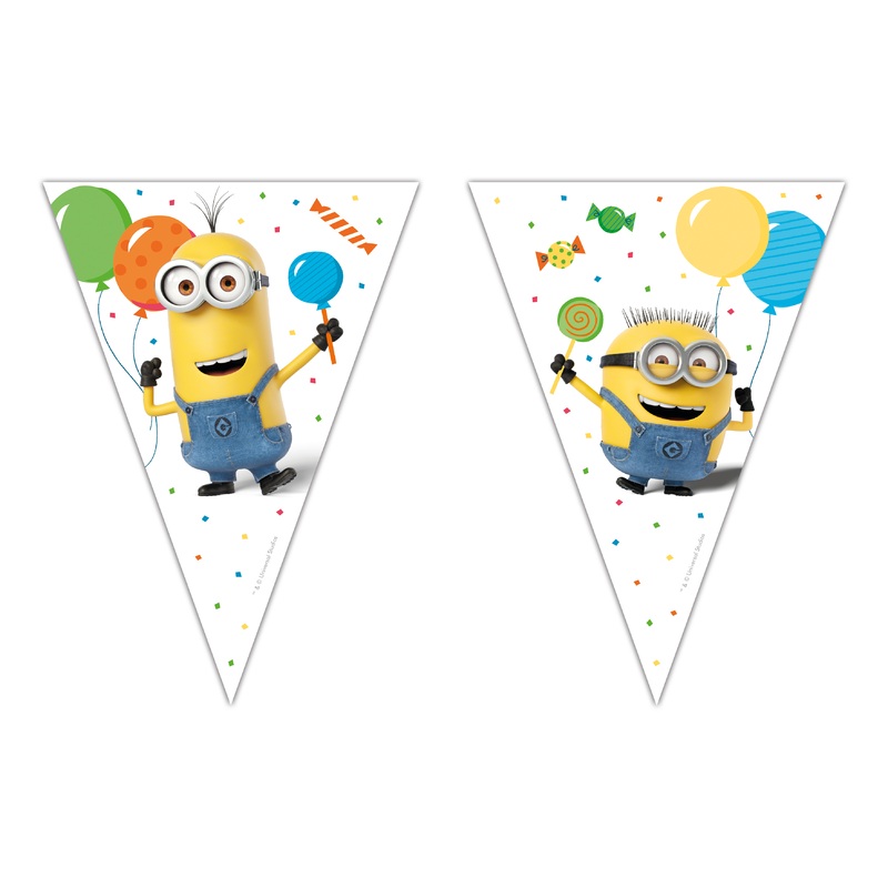Minions balloon party pennants garland 200cm