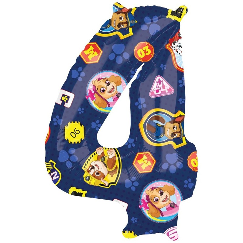 Paw Patrol 4th Birthday Foil Balloon 45cm x 66cm