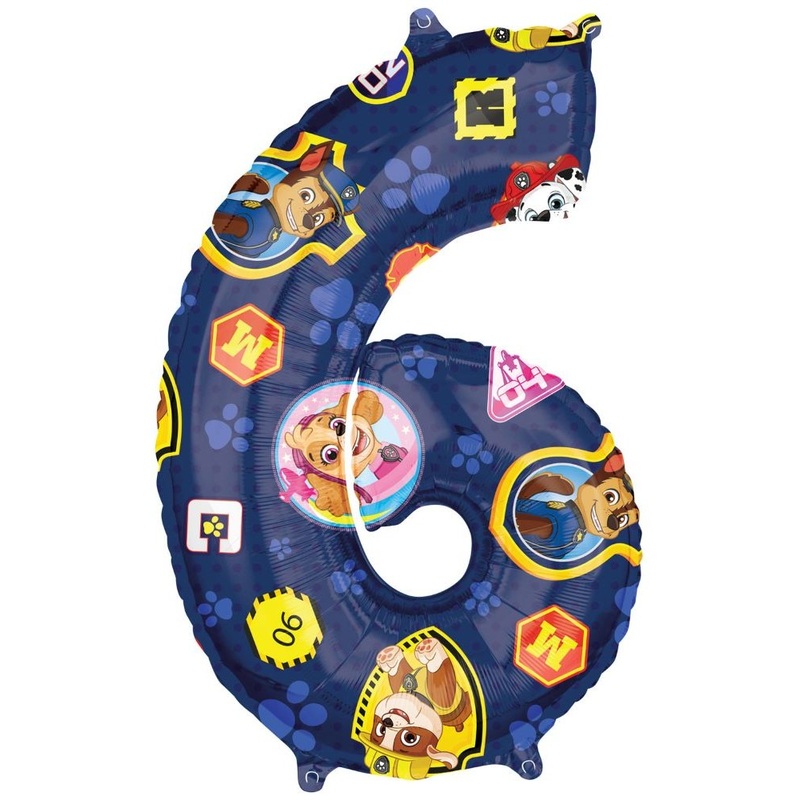 Paw Patrol 6th birthday foil balloon 66cm