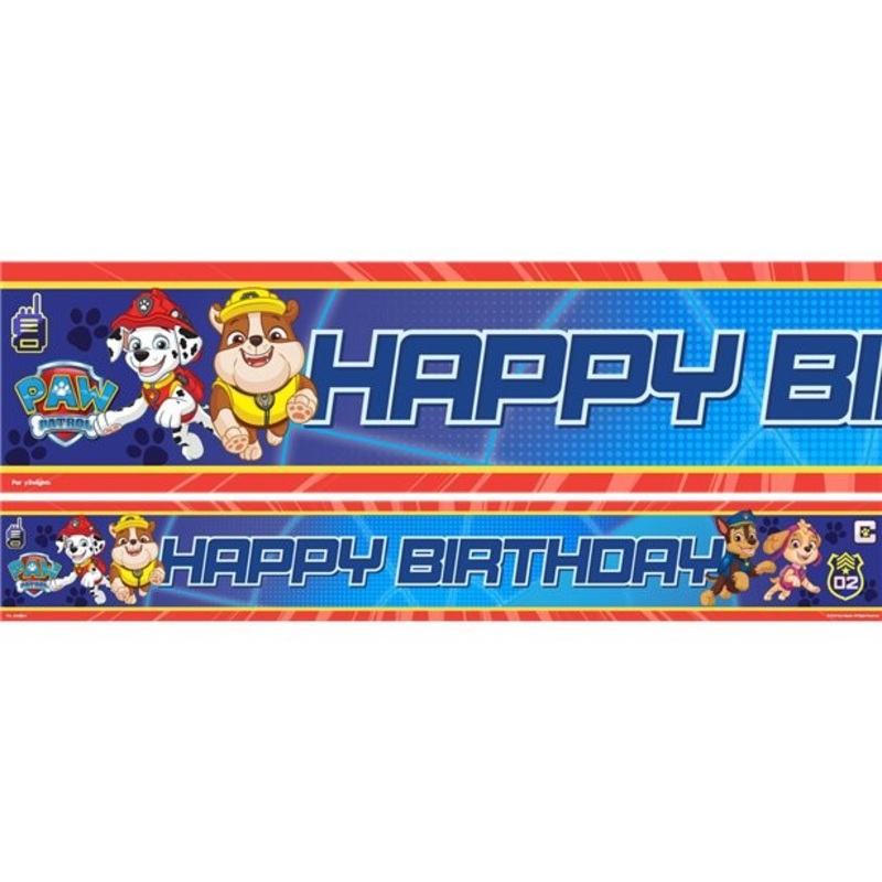 Paw Patrol Happy Birthday banner