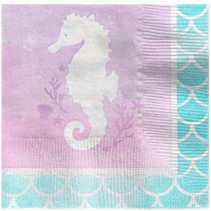16 Mermaid Treasures napkins 25cm