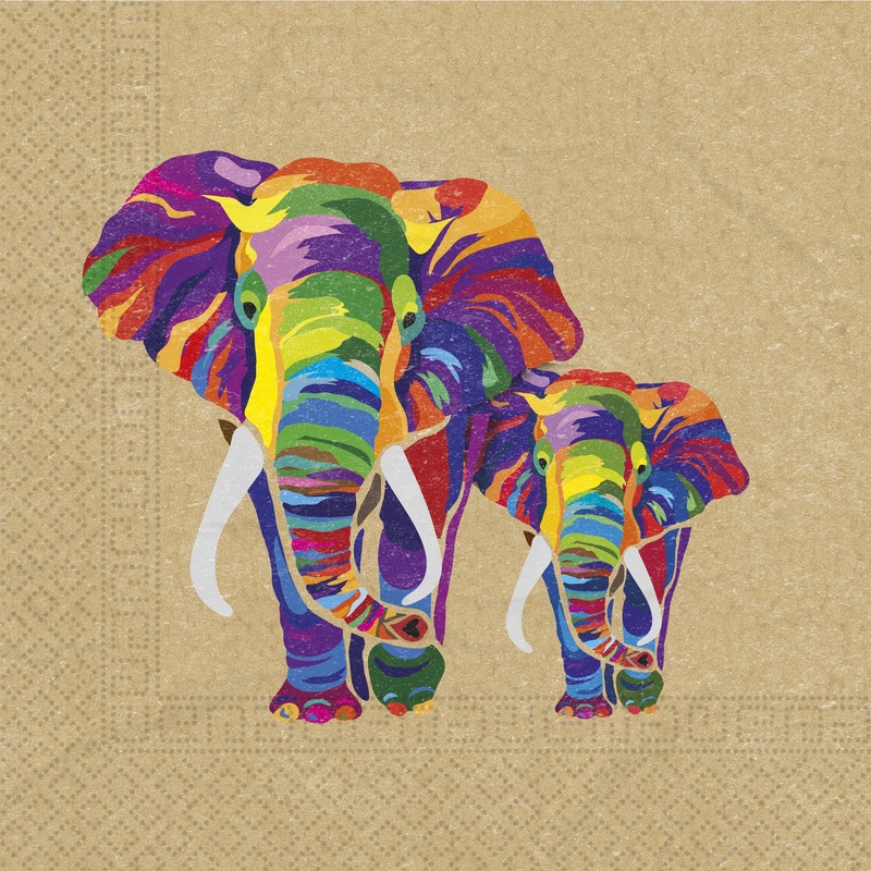 20 elephant parade napkins 33cm