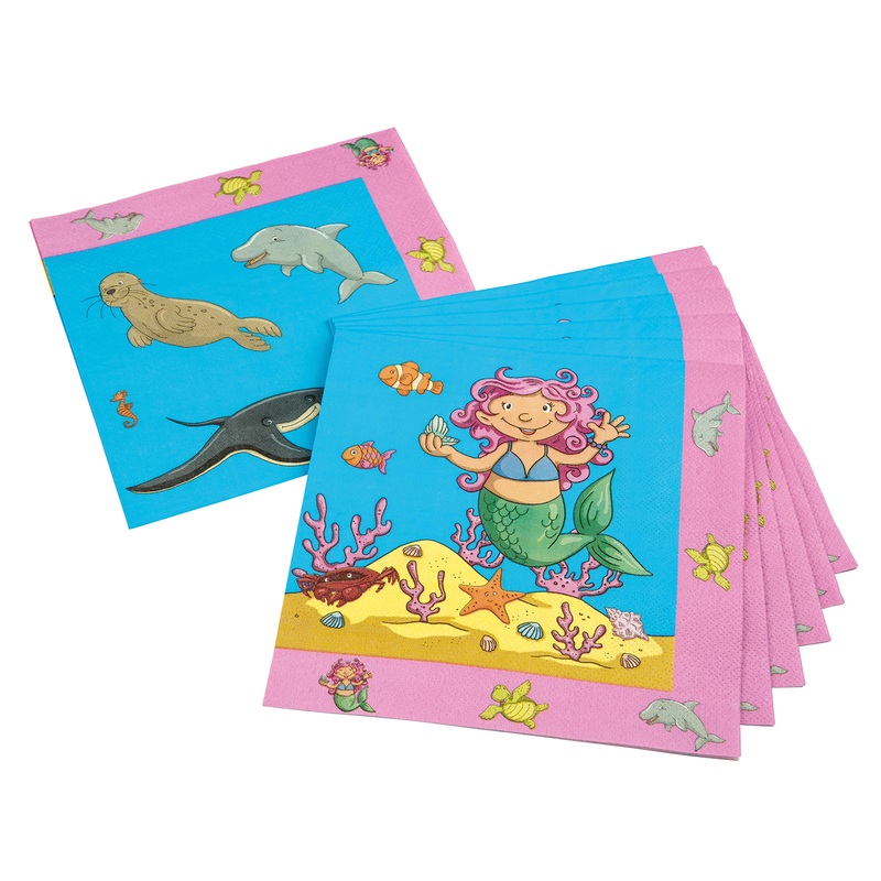 20 small mermaid napkins 33 x 33cm