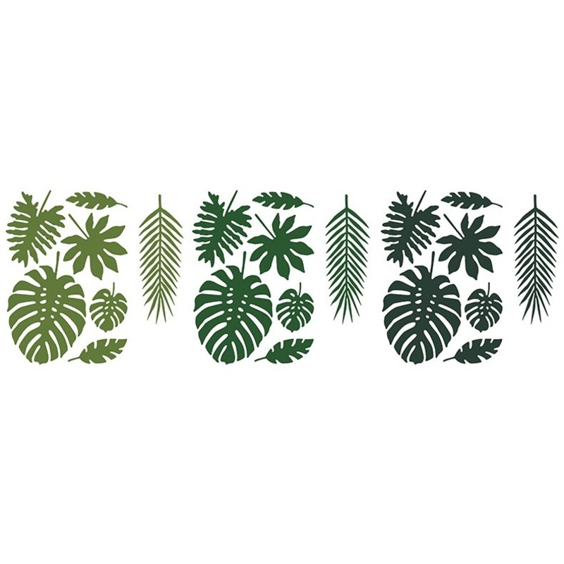 21 tropical palm leaves in 7 shapes