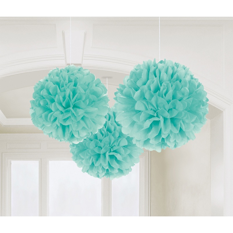 3 Romance pompoms turquoise