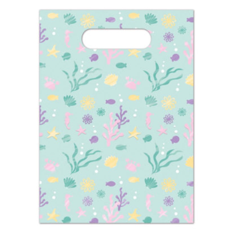 6 party bags underwater world pastel
