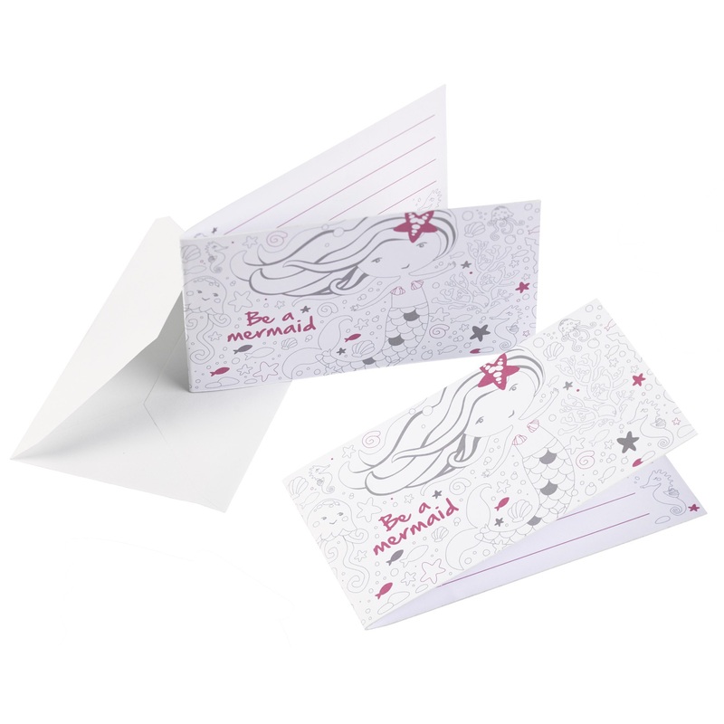 8 invitation cards Be a mermaid