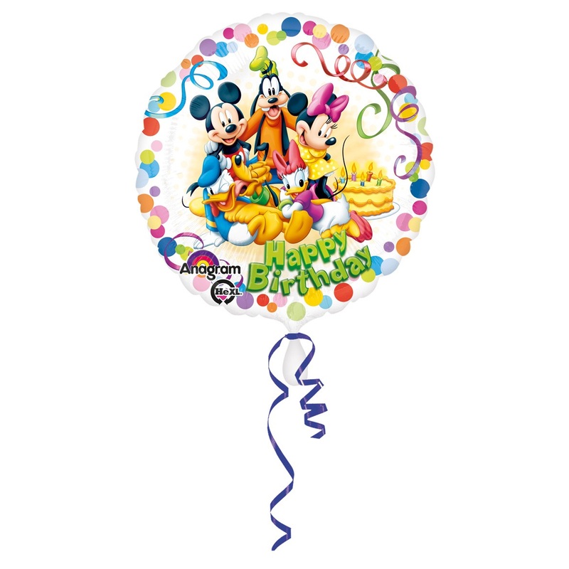Colorful Mickey and friends birthday balloon