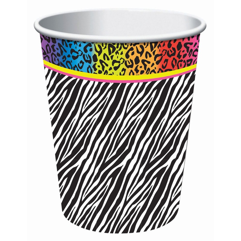 Colorful zebra mug set 80s