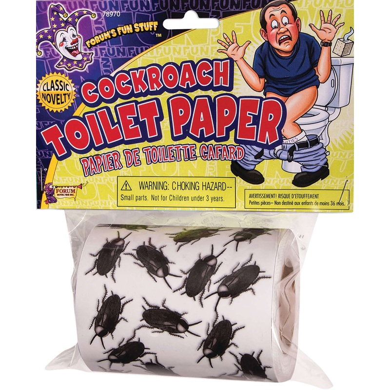 Horror toilet paper cockroaches