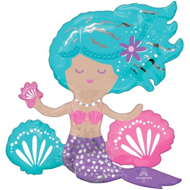 Mermaid foil balloon Nixie 45 x 43cm