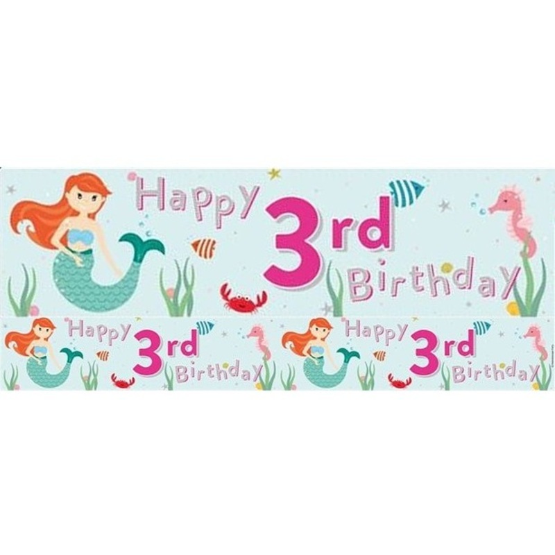 Mermaid Marielle 3rd Birthday Banner 2.6m
