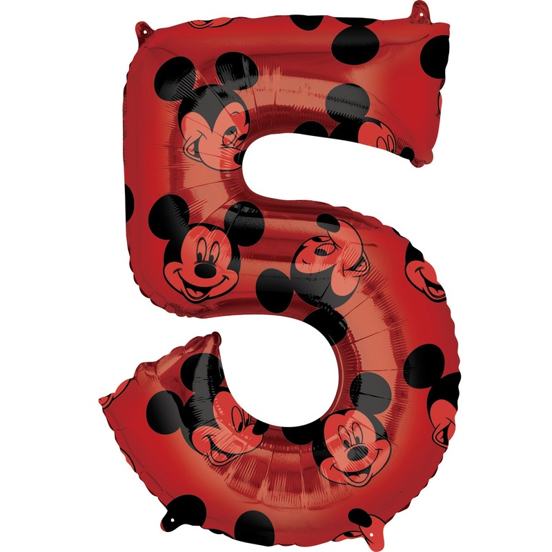 Mickey Mouse number 5 balloon 66cm