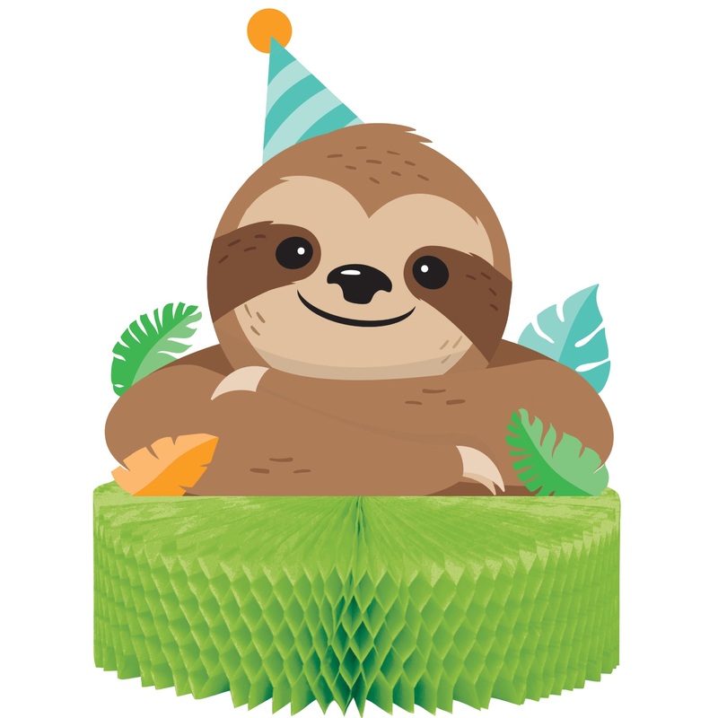 Party sloth display 23 x 30cm