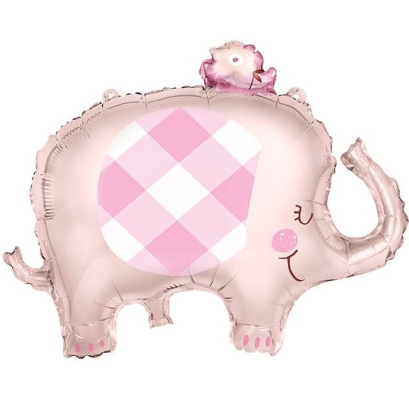 Pink baby elephant foil balloon 74cm