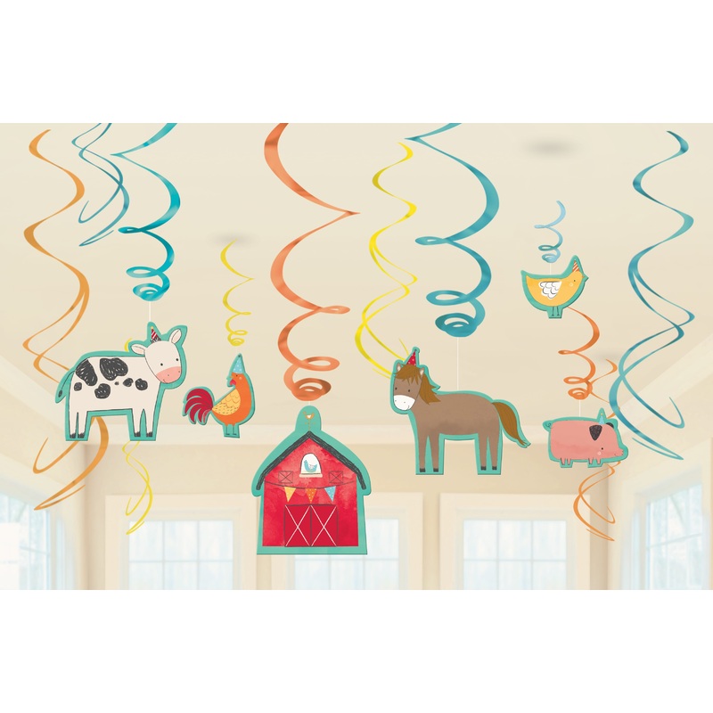 12 Happy Farm Life decorative spirals