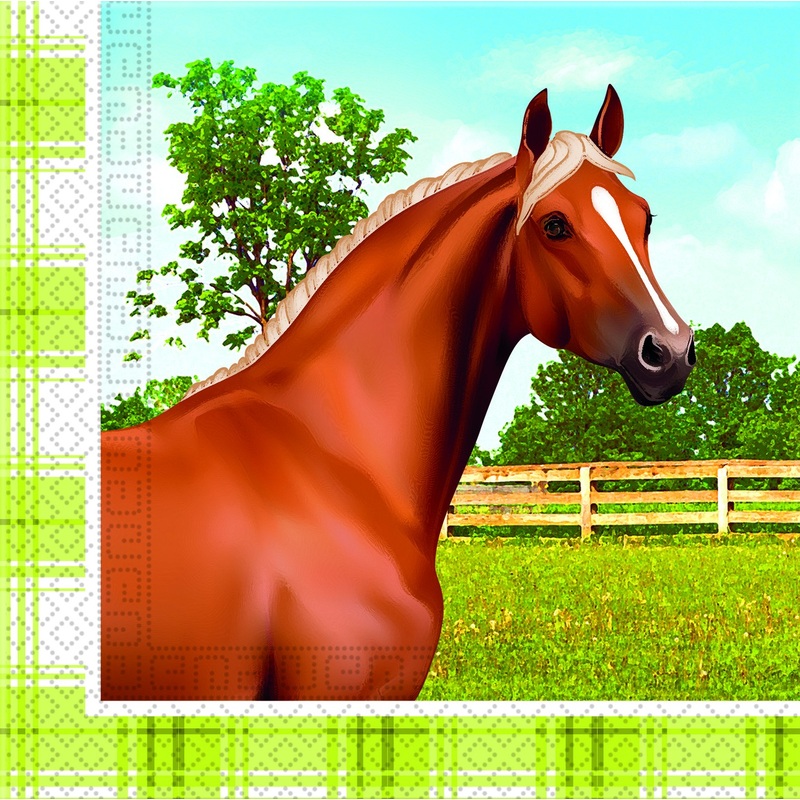 20 Horse Life napkins 33cm