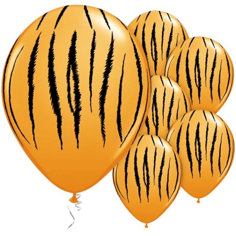 25 tiger stripe balloons 28cm