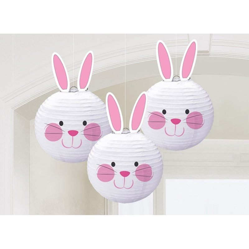 3 Easter bunny Schnuffel lanterns 24cm