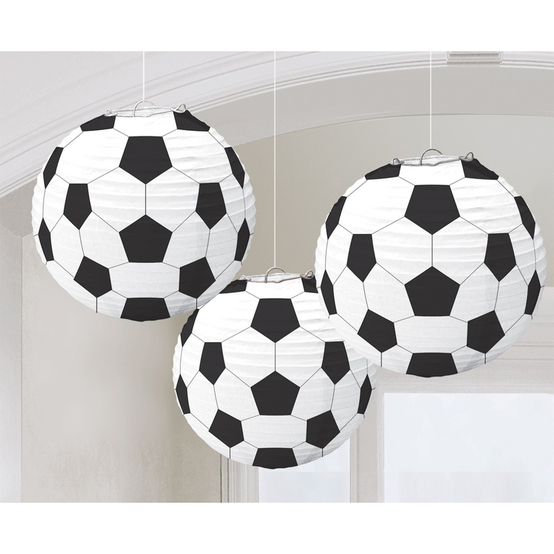 3 football party lanterns