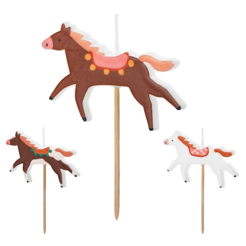 3 Horse Birthday Candles 5.8 x 4cm