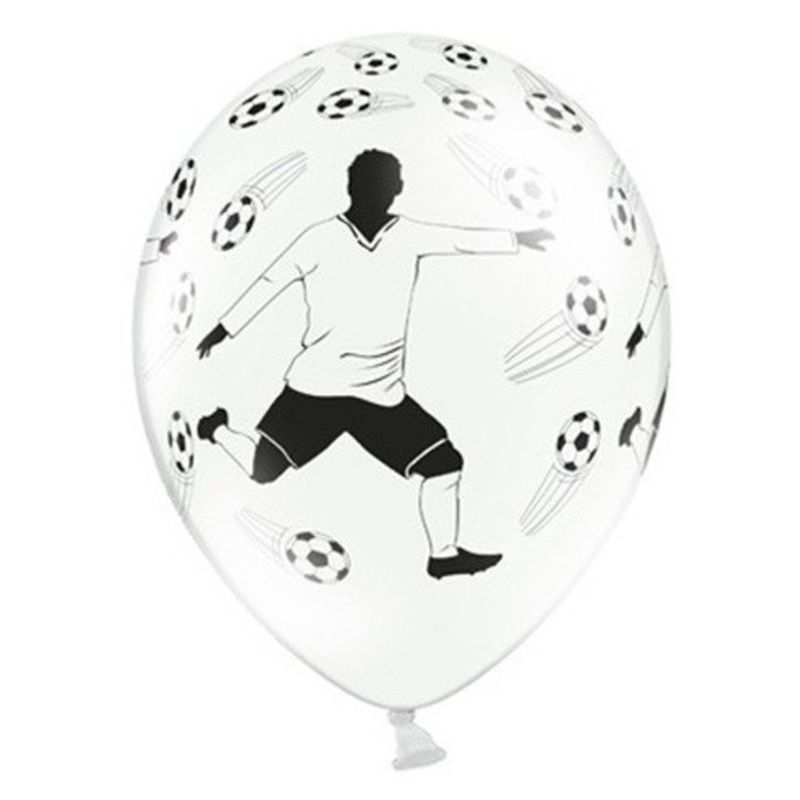 6 footballer latex balloons