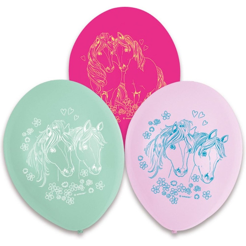 6 latex balloons Pretty Pony 23cm