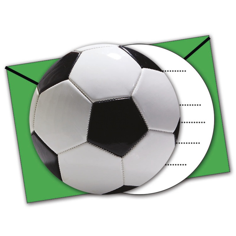 6 soccer king invitation cards