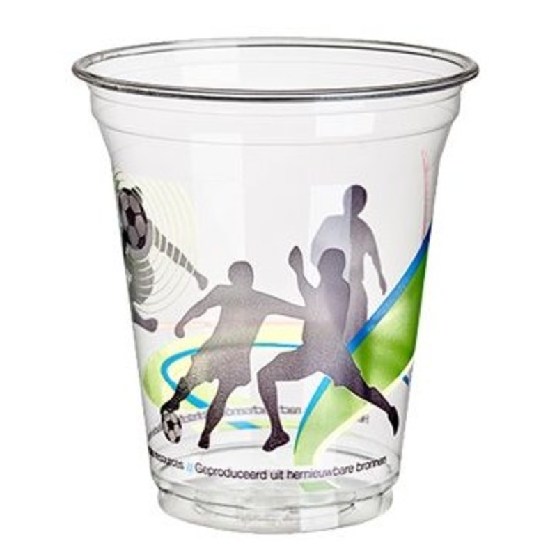 75 transparent soccer cups 300ml