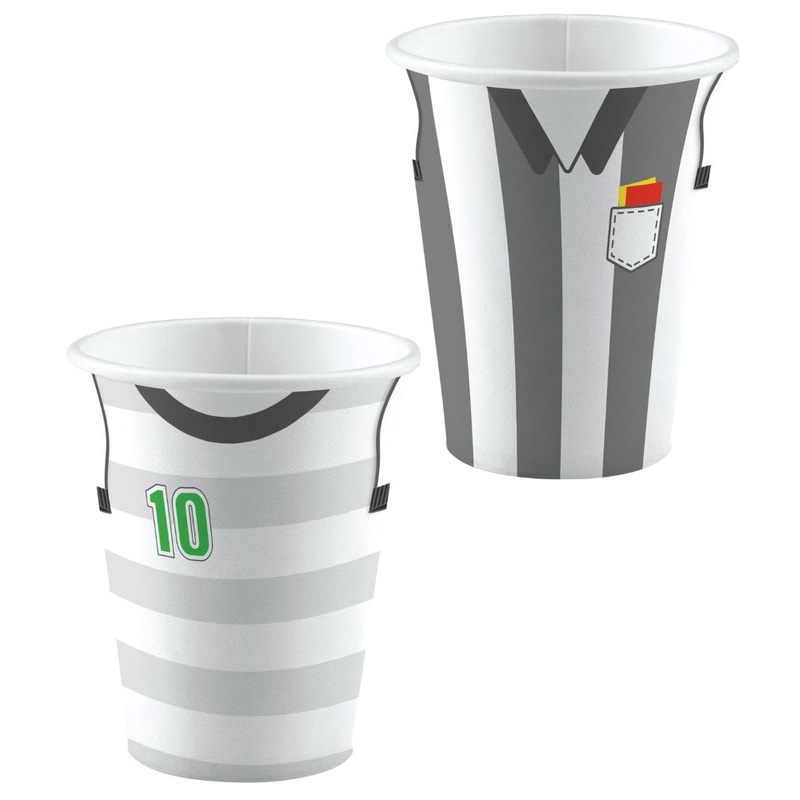 8 football kicker party paper cups 250ml