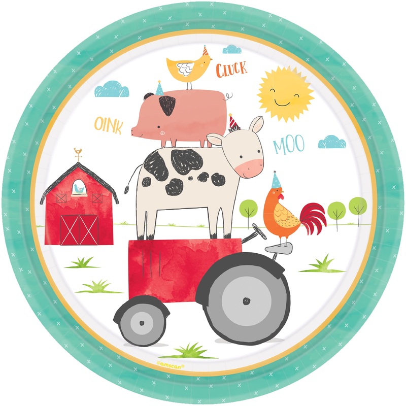 8 Happy Farm Life plates 23cm