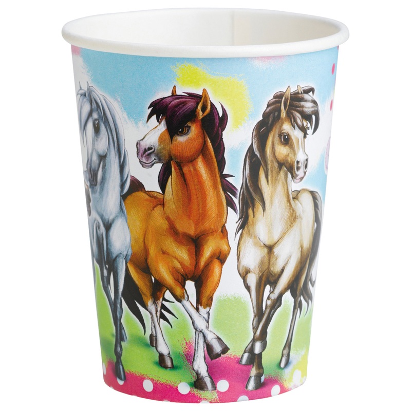 8 horse farm party paper cups 266ml