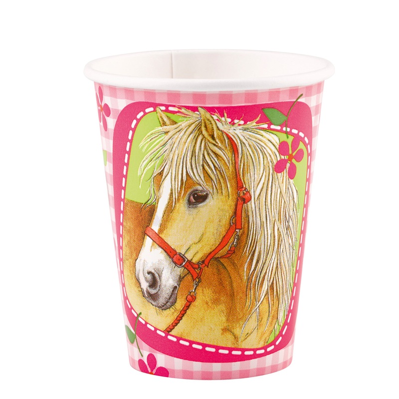 8 Horse Party Paper Cups 266ml