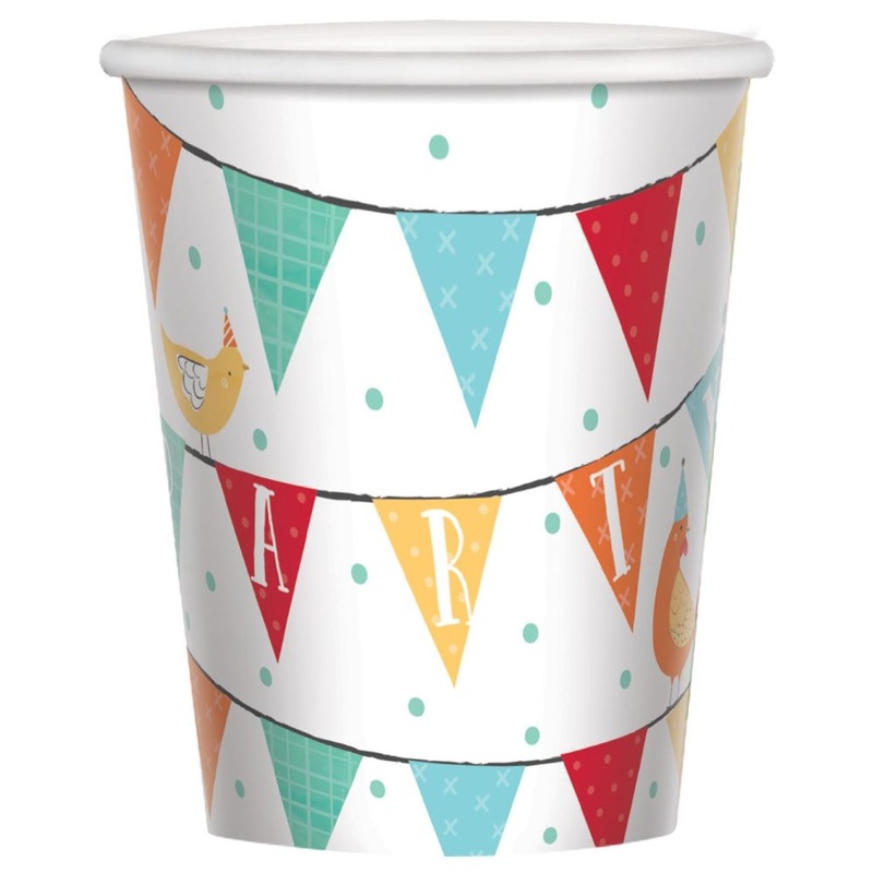 8 paper cups Happy Farm Life 250ml