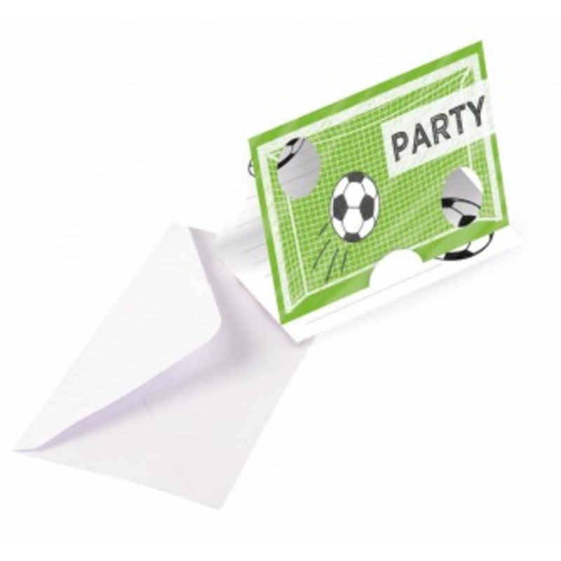 8 soccer party invitation cards