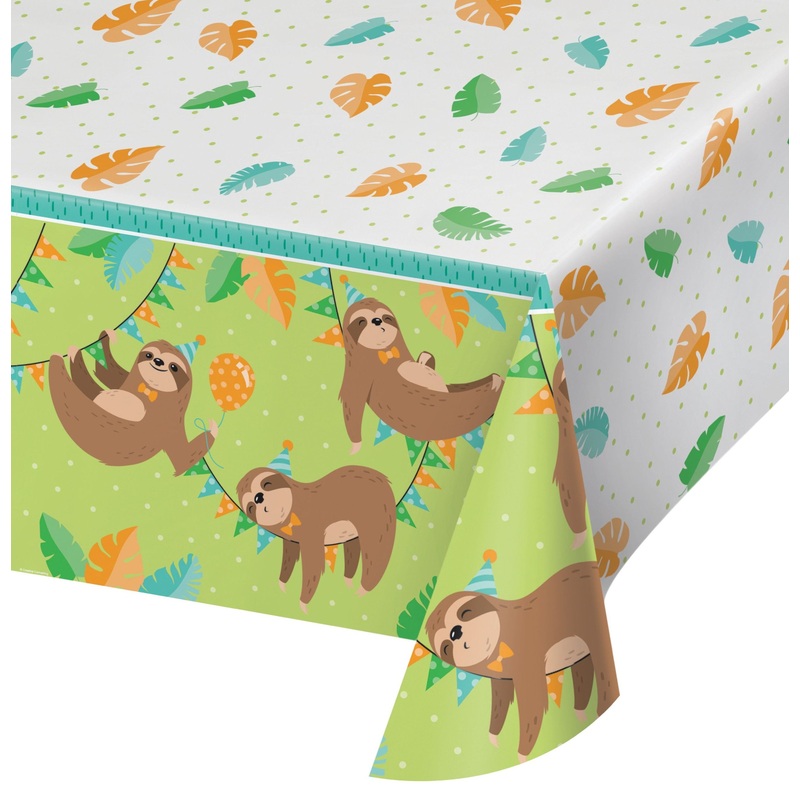 Party sloth tablecloth 2.59 x 1.37m