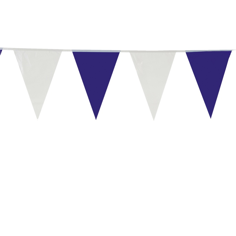 Plastic pennant chain Matilda blue-white 10m