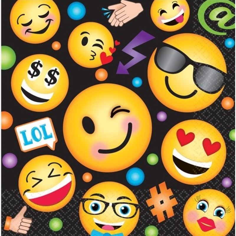 16 Emoji Family napkins 33cm
