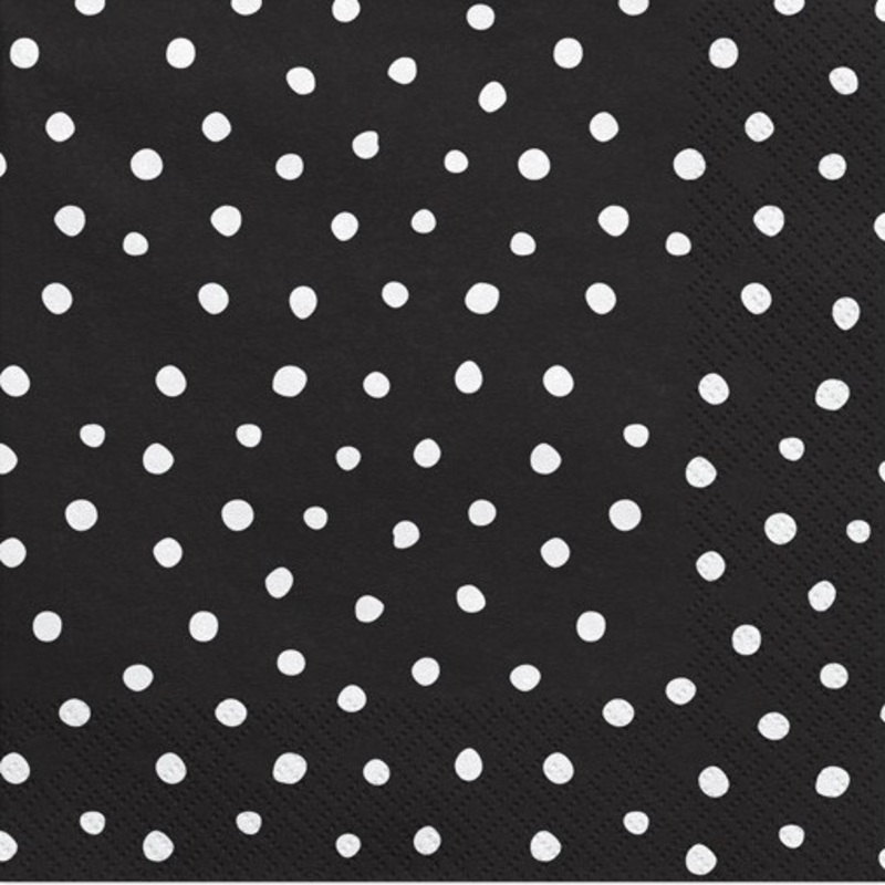 20 black Dino Island napkins 33cm