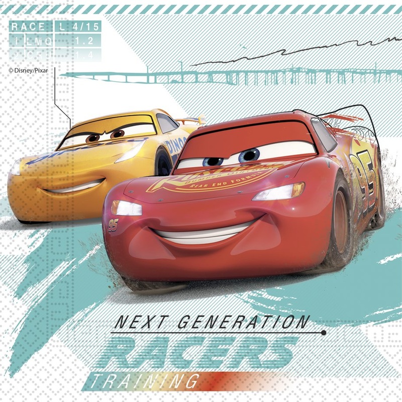 20 Cars High Speed Napkins 33cm