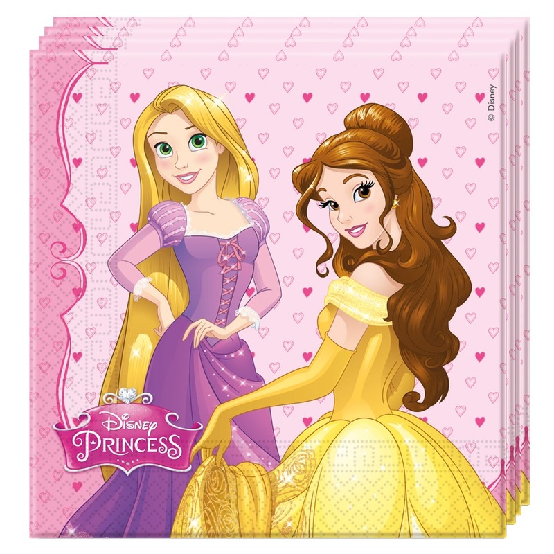 20 enchanted fairytale princesses paper napkins 33x33m