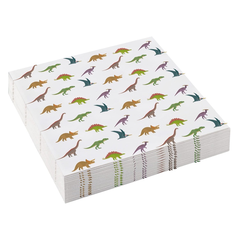 20 Happy Dinosaur Napkins 25cm x 25cm